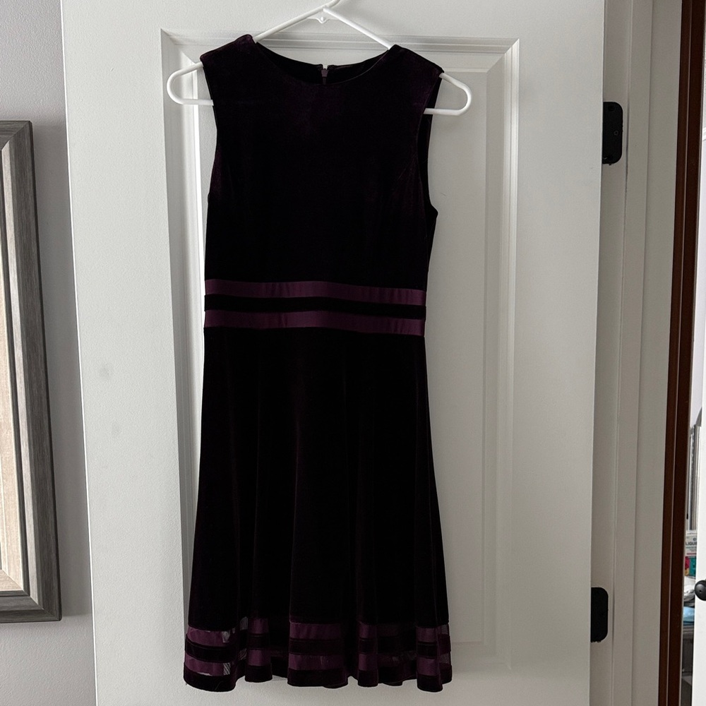 Calvin Klein Velvet Deep Purple Sleeveless Dress 2P